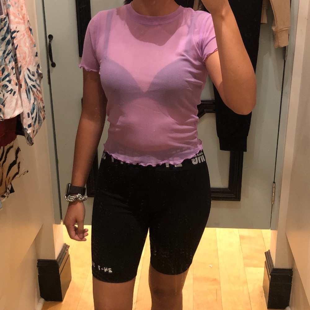 Sheer Mesh Lavender Top